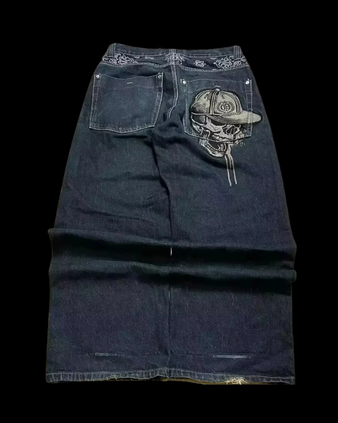 'SKULLY' WIDE LEG JEANS