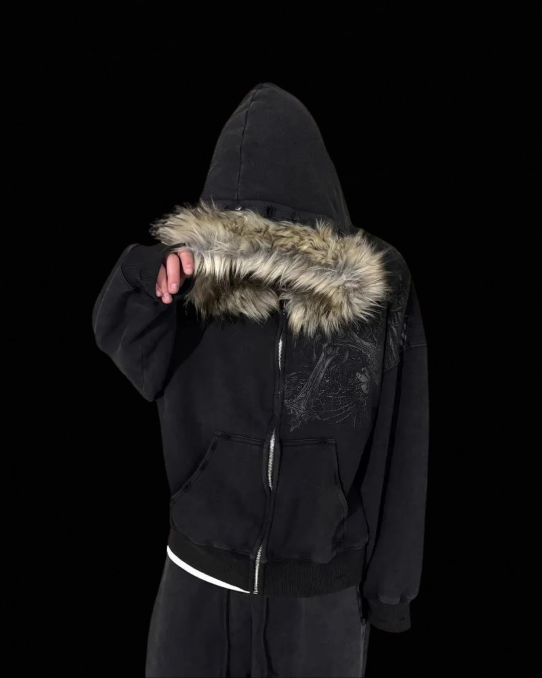 'ARCTIC EYES' FUR HOODIE
